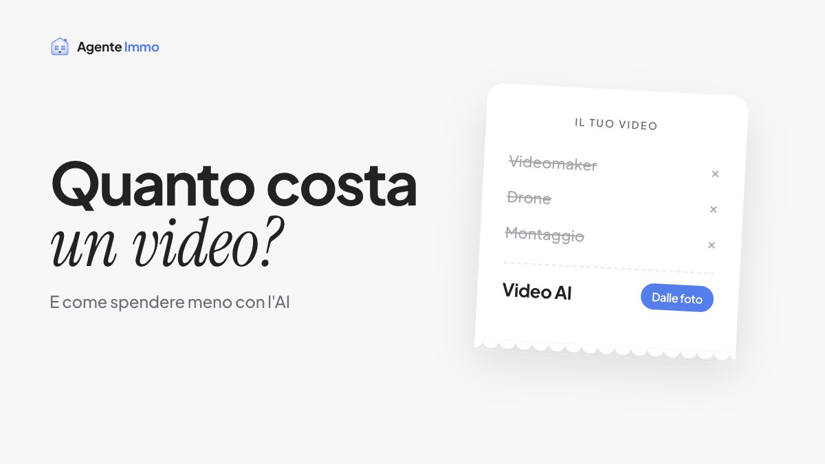 Quanto costa un video per un annuncio immobiliare (e come spendere meno con l'AI)