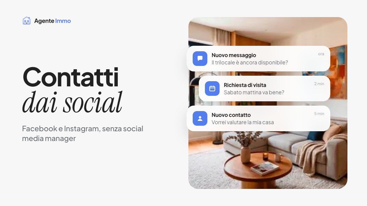 Lead generation agenzia immobiliare sui social: contatti da Facebook e Instagram senza social media manager